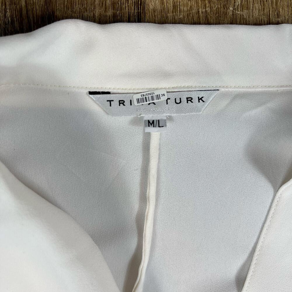 Trina Turk Shore Top Cream Flowy Oversized Top - Picture 3 of 4